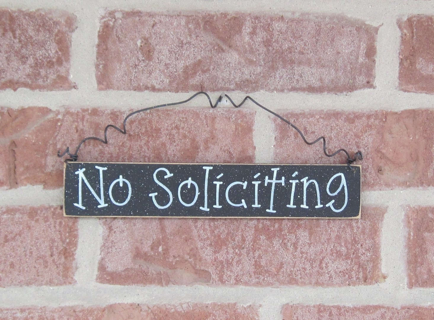 Free Shipping - NO SOLICITING SIGN (black) for home and office hanging sign