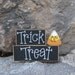 HALLOWEEN TRICK or TREAT Blocks for Halloween, home, desk, shelf, mantle, holiday, october, jackolantern, pumpkin, decor