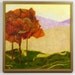 COLLAGE landscape -- ETERNITY - landscape with trees, mountains... framed, signed