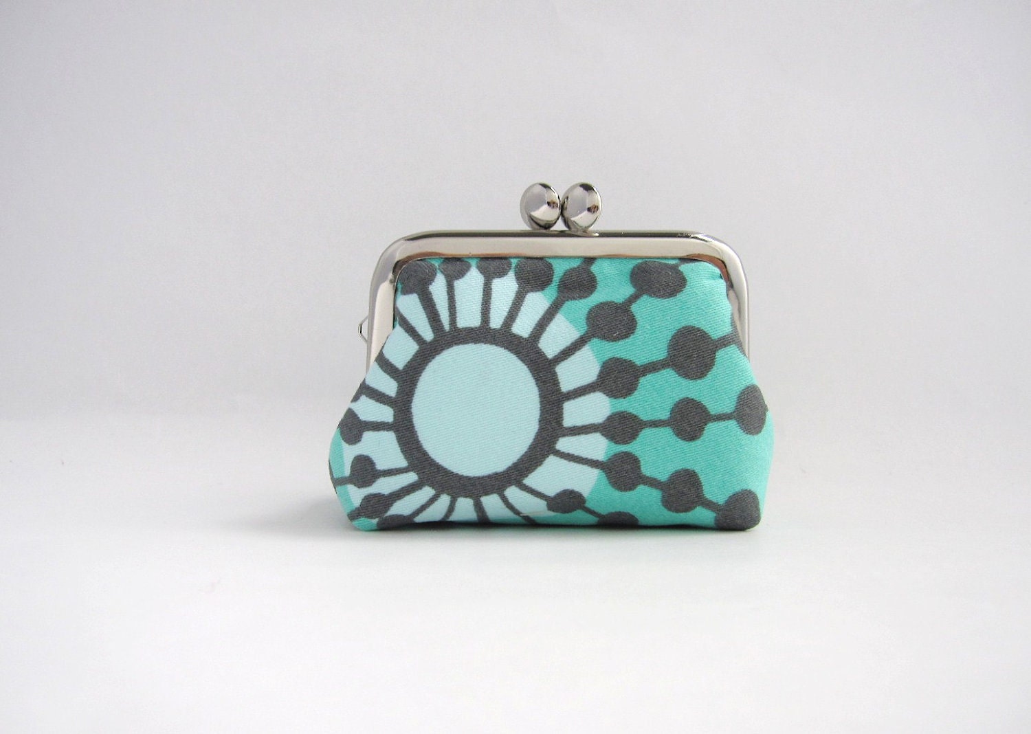 Frame Coin Purse-- mini  jewelry case with ring pillow-turqoise blue