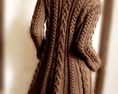 Hand Knit Merino Wool Sweater Coat Cable Knit Sweater Many Colors Available