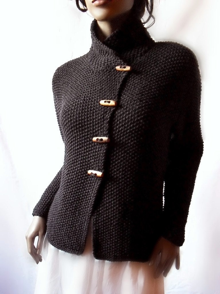Hand Knit Merino Wool Womens Sweater Hand Knit Cardigan