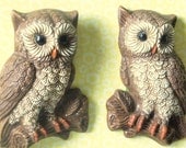 Vintage Pair of Owl Wall Plaques--Lightweight Foam Composition