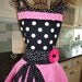 Womens Retro Full Apron - 4RetroSisters Annabelle Style -  Bubble Gum Pink - Retro Modern