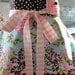 4RetroSisters "Annabelle" Pretty Blue & Pink Bouquet With Chocolate Brown - Retro Womens Half Apron