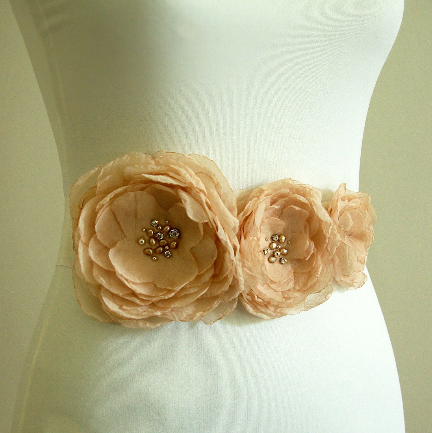Wedding Belt - Floral Pearl and Rhinestone Bridal Sash, Beaded Wedding Sash, Bridal Belt for Bride and Bridesmaids