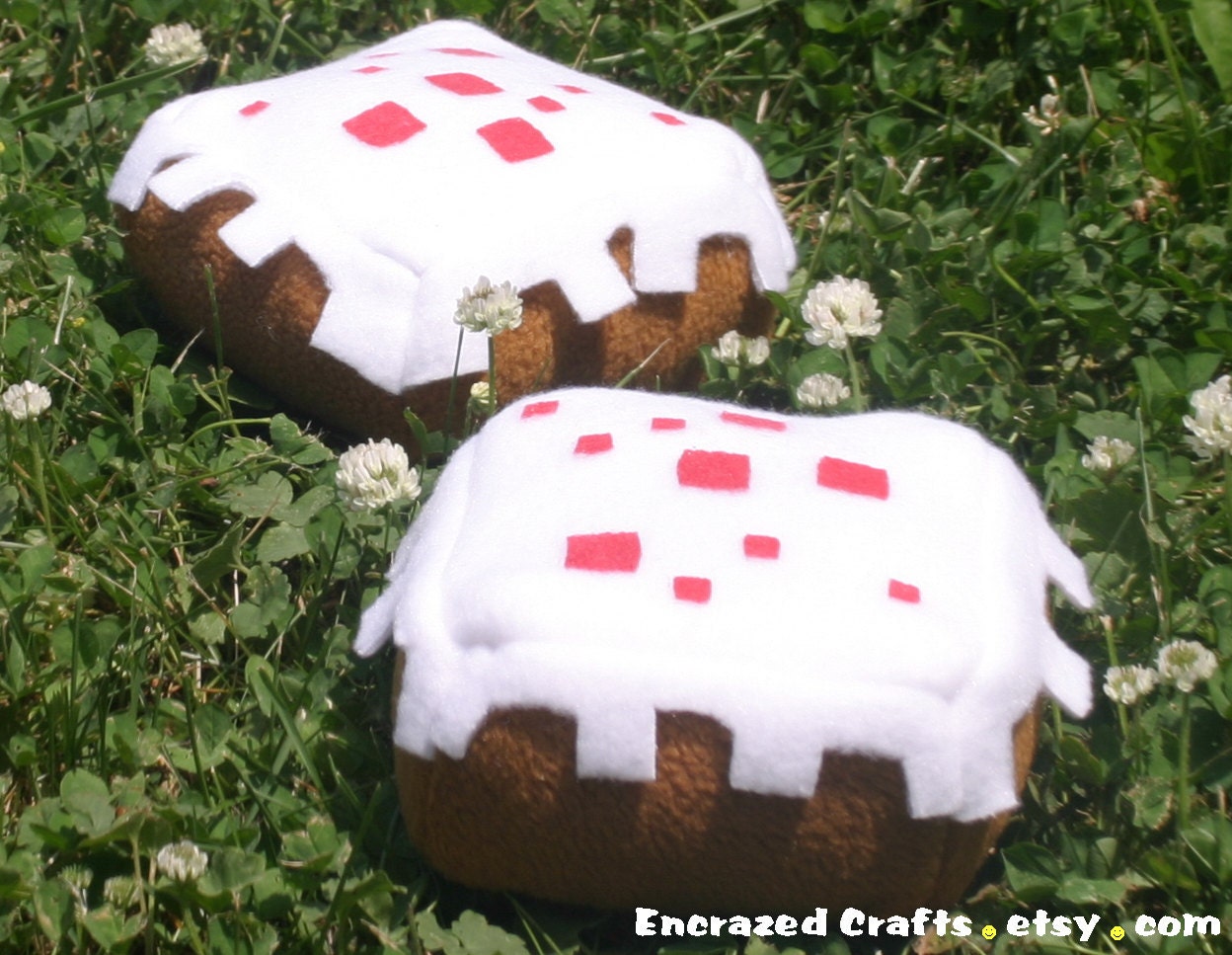 Minecraft Inspired Kitty Catnip Cake Plushie  -Free Shipping-