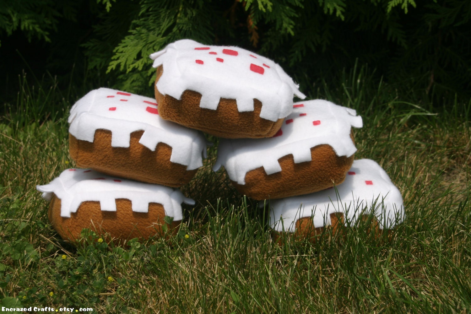 Minecraft Inspired Kitty Catnip Cake Plushie  -Free Shipping-