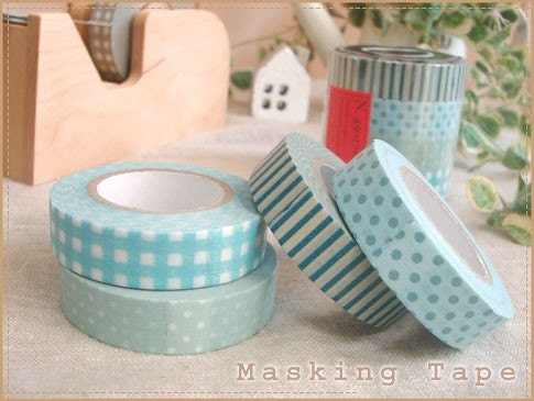 4pc BLUE SERIES classiky washi masking tape set O