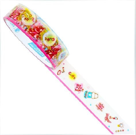 Cute Colorful transparent wide deco tape 10m