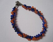 orange/blue teardrop bracelet
