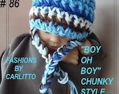 Crochet pattern, hat num 86, Chunky style hat  for boys, or girls... newborn to 3 months, photo prop, , instant download