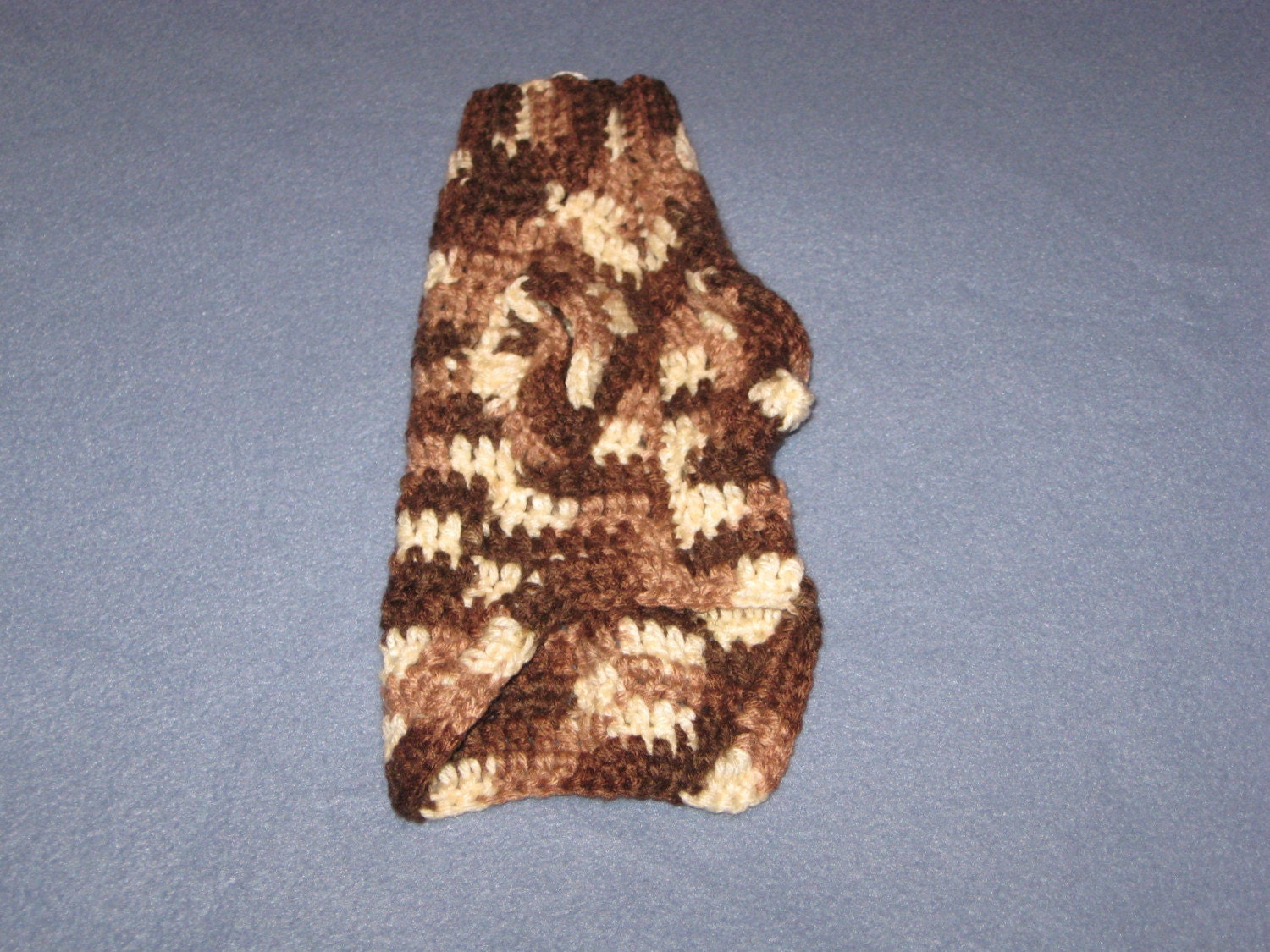 Dog sweater in brown camo, size med., large