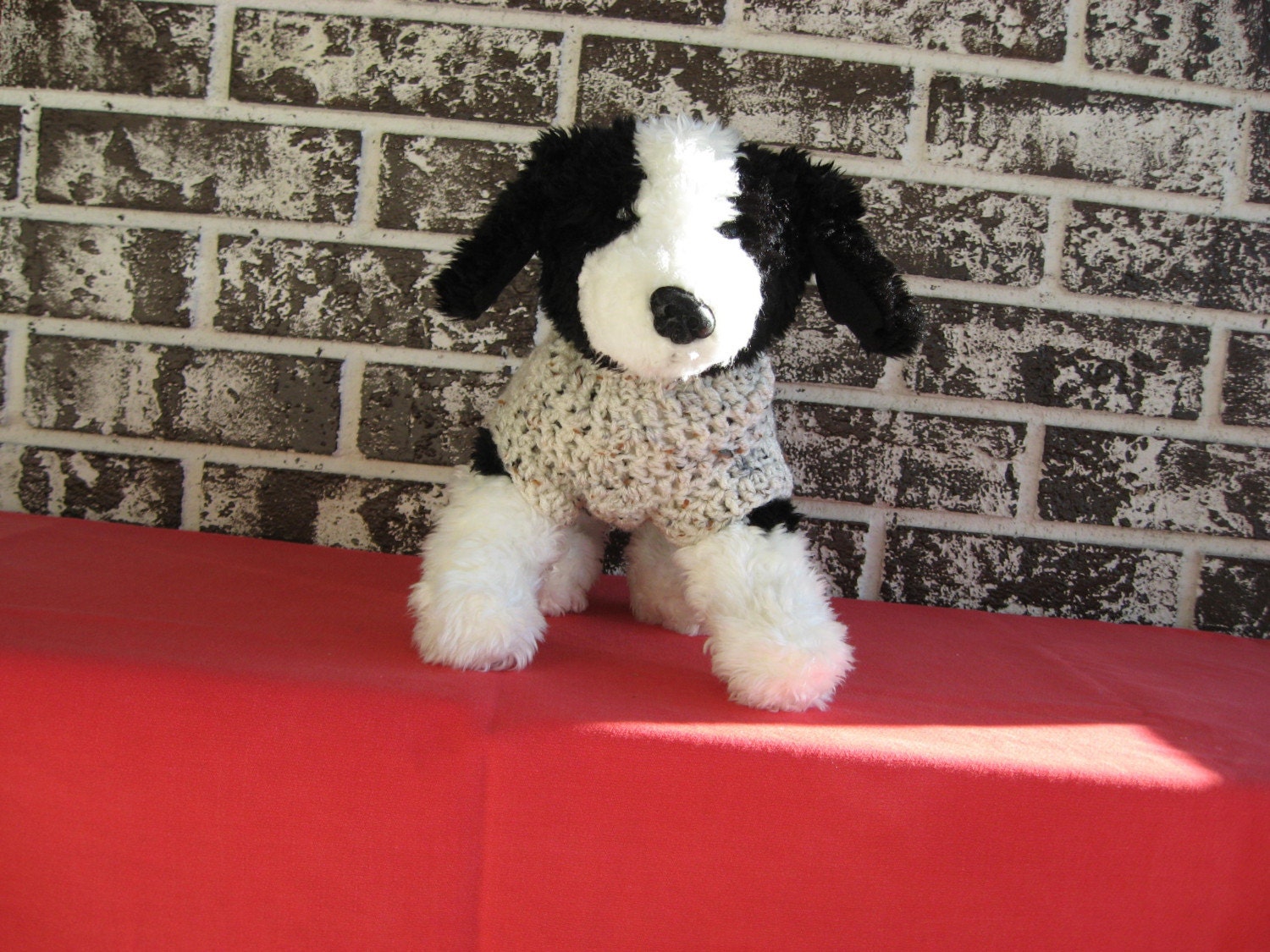 Dog sweater in aran fleck, size XS, SM