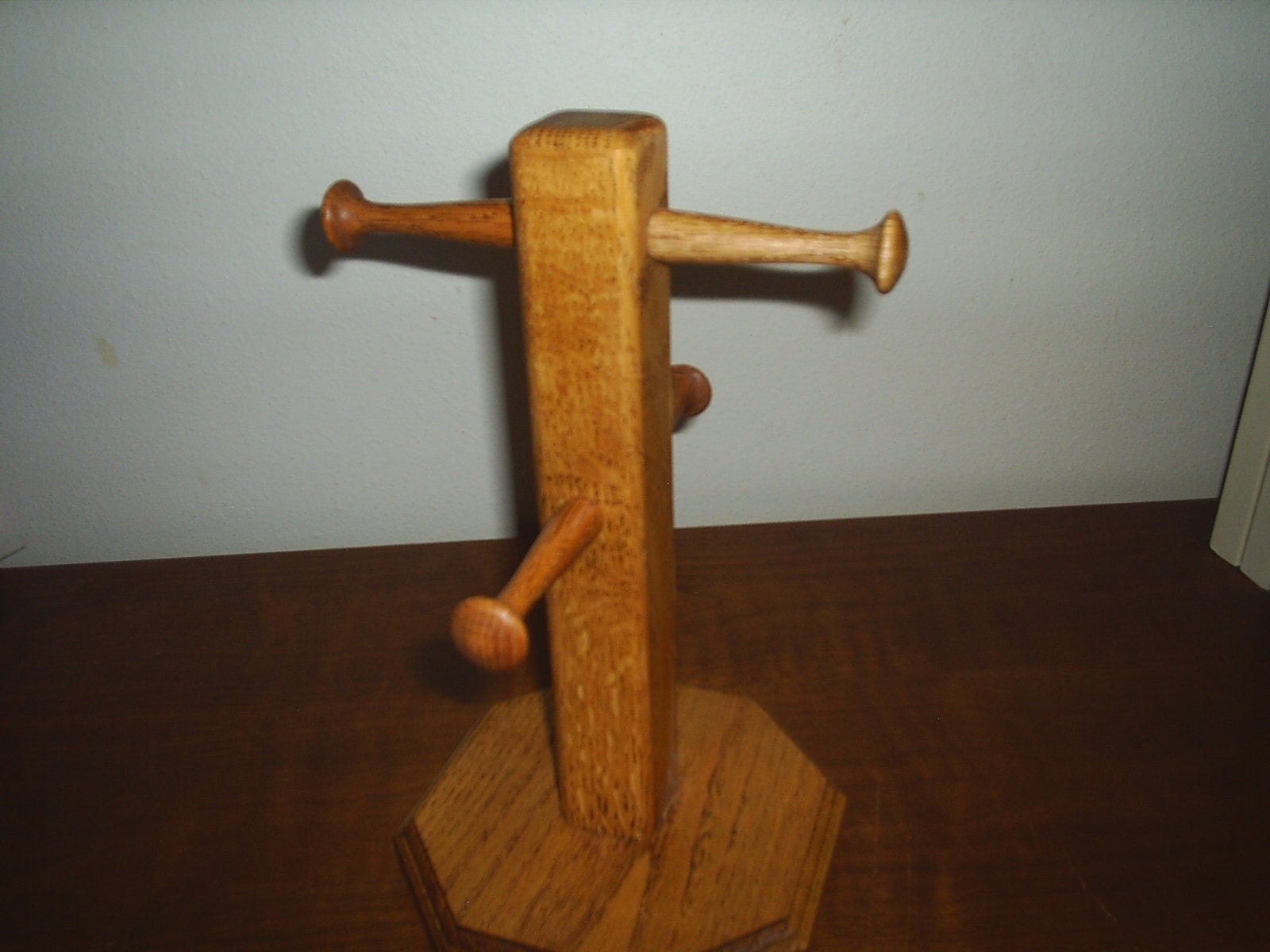 Wood Oak Mug Rack Holder HandMade 4 cup