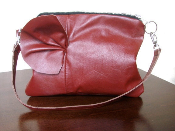 Red Wristlet - Repurposed Jacket