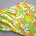 Vintage No Iron MUSLIN Mod Orange Floral Fabric Twin Flat & Fitted Sheets Wamsutta Superlin