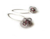 Kfitz, Felicia Earrings in Bordeaux and Silver