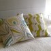 Ani windflower linen pillow cover (blue/green) 18x18