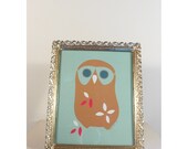 Mint 70s Owl Print - SALE