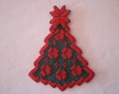 Hardanger Embroidered Christmas Tree Ornament
