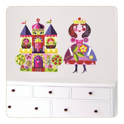 Princess and Castle Wall Decals (not vinyl) - Large, by Ellen Giggenbach