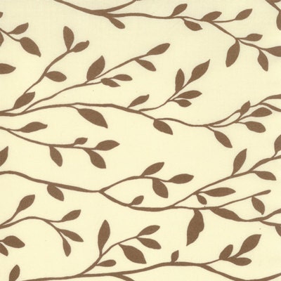 WONDERLAND Momo modern quilting fabric Moda vines woodland cream leaves 1 yd out of print  32107-24 - melodyoftheheart