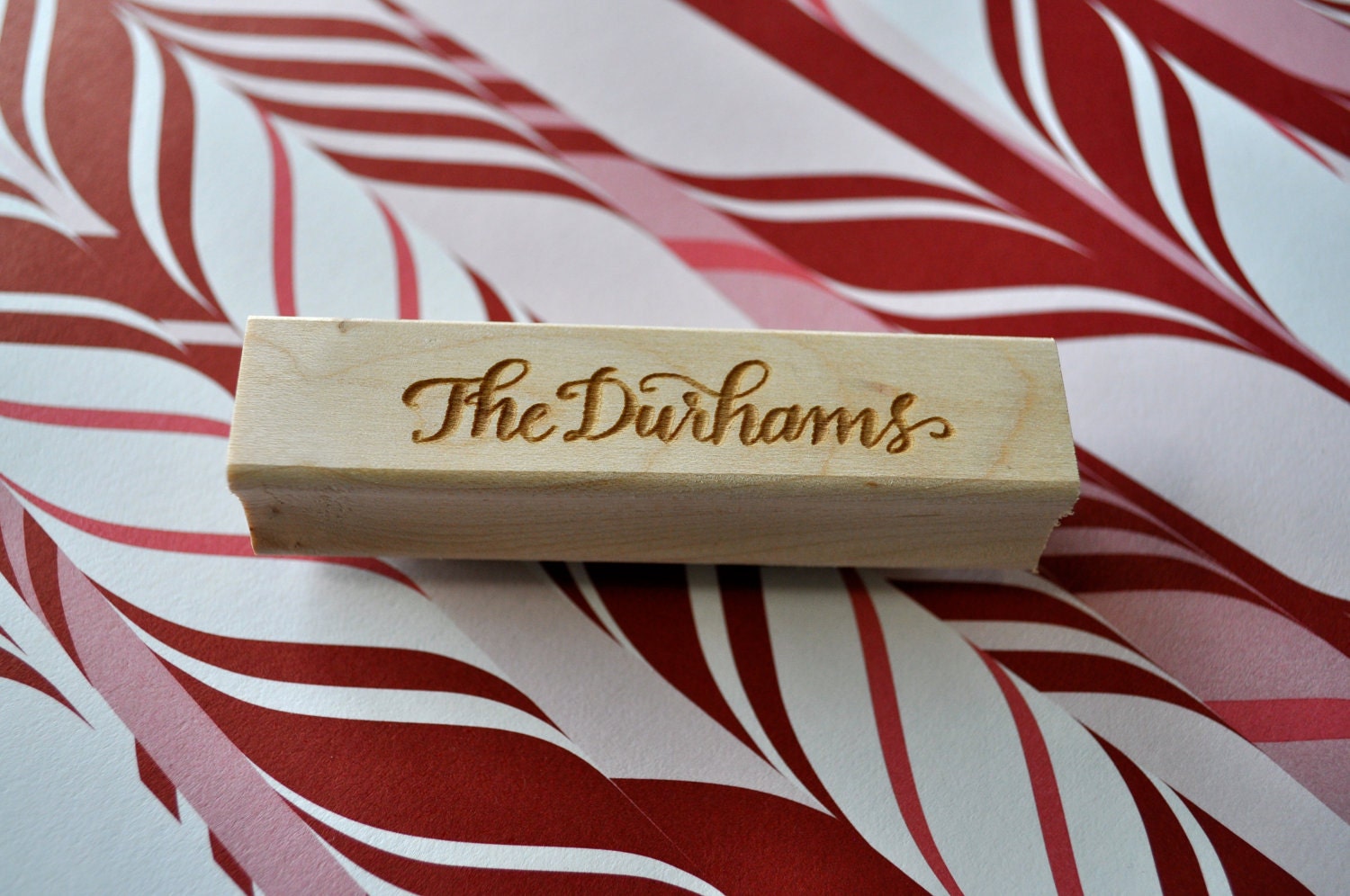 Custom Calligraphy Stationery Stamp - Durham Lettering Style