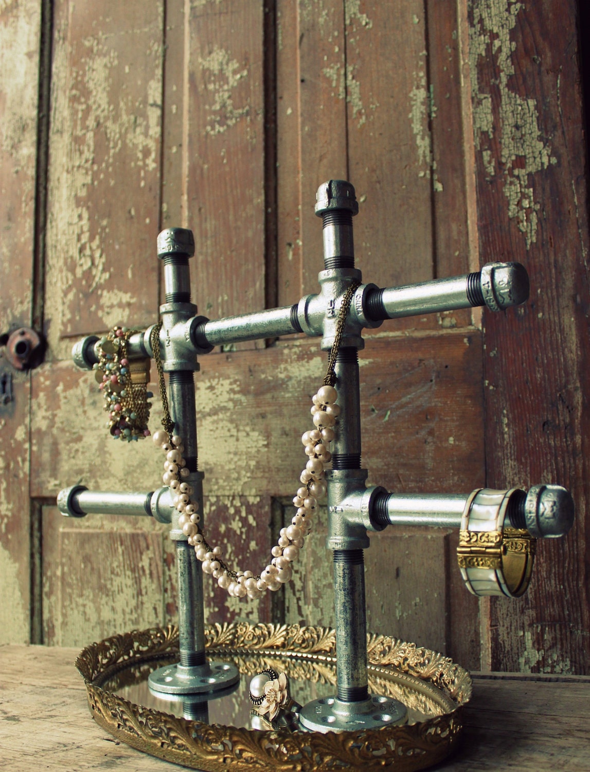 industrial chic jewelry display stand - large