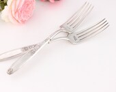 Mr. Mrs Forks. Hand Stamped Wedding Silverware 1919 -1973 Ambassador Mr. Mrs. Table Setting