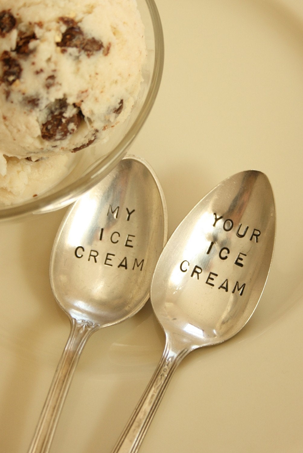 Vintage My Ice Cream Your Ice Cream silver plated Spoon set recycled flatware beachhouseliving on etsy