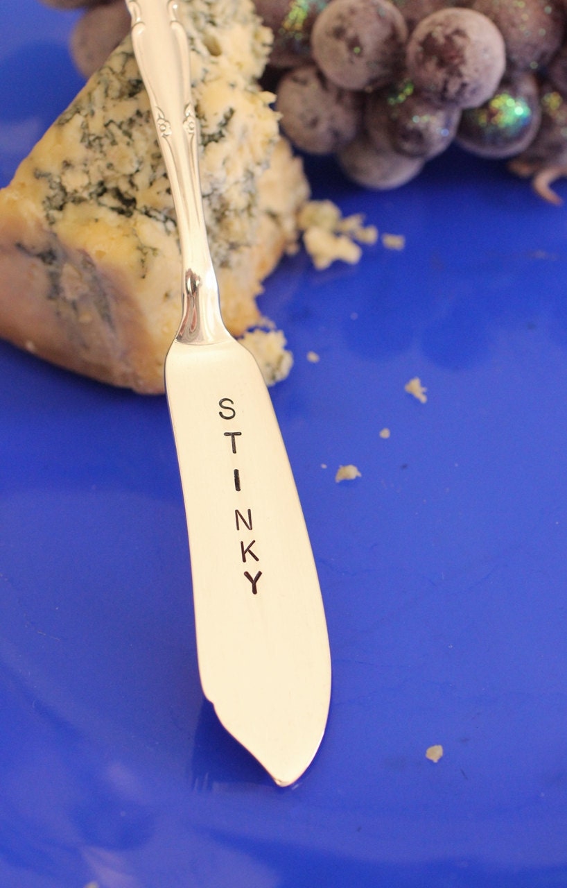 Stinky Cheese Marker Cheese Spreader Hand Stamped  featured in Bon Appetit Magazine by Beach House Living