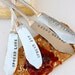Hand stamped cheese or jam spreaders spread love joy peace cheer recycled vintage silver plated flatware silverware