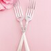 Mr. & Mrs. Wedding Cake Forks: Hand stamped silver plated forks. Floral fluted handle new and lovely with silver storage bag.