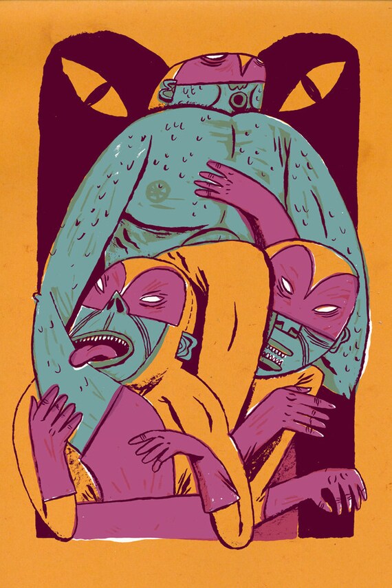 LURKERS Art Print Hand Screenprinted