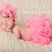Hot Pink Feather Couture Satin Bloomers & Headband Set Newborn thru 2T perfect for Easter and Spring photos