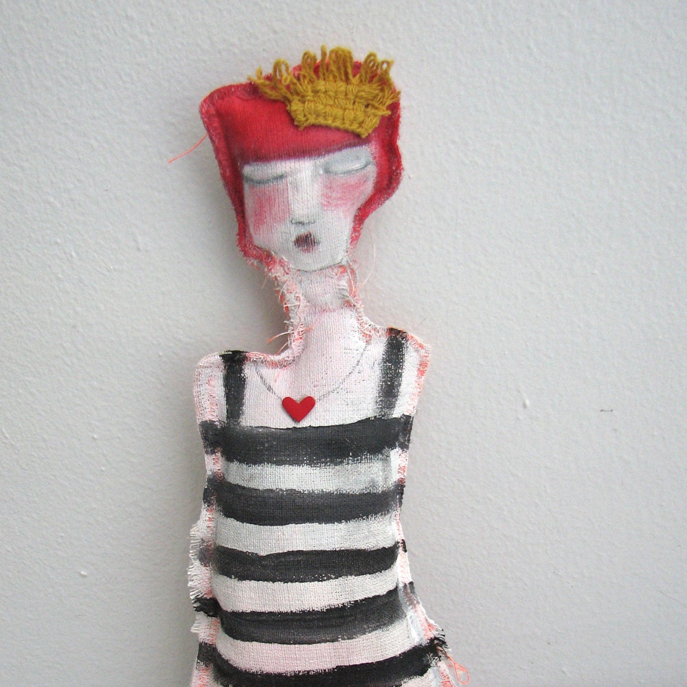 Margo / Art Doll / Mixed Media / Spirit Doll / Tattered / Surreal / Fabric Sculpture / By Carissa Paige