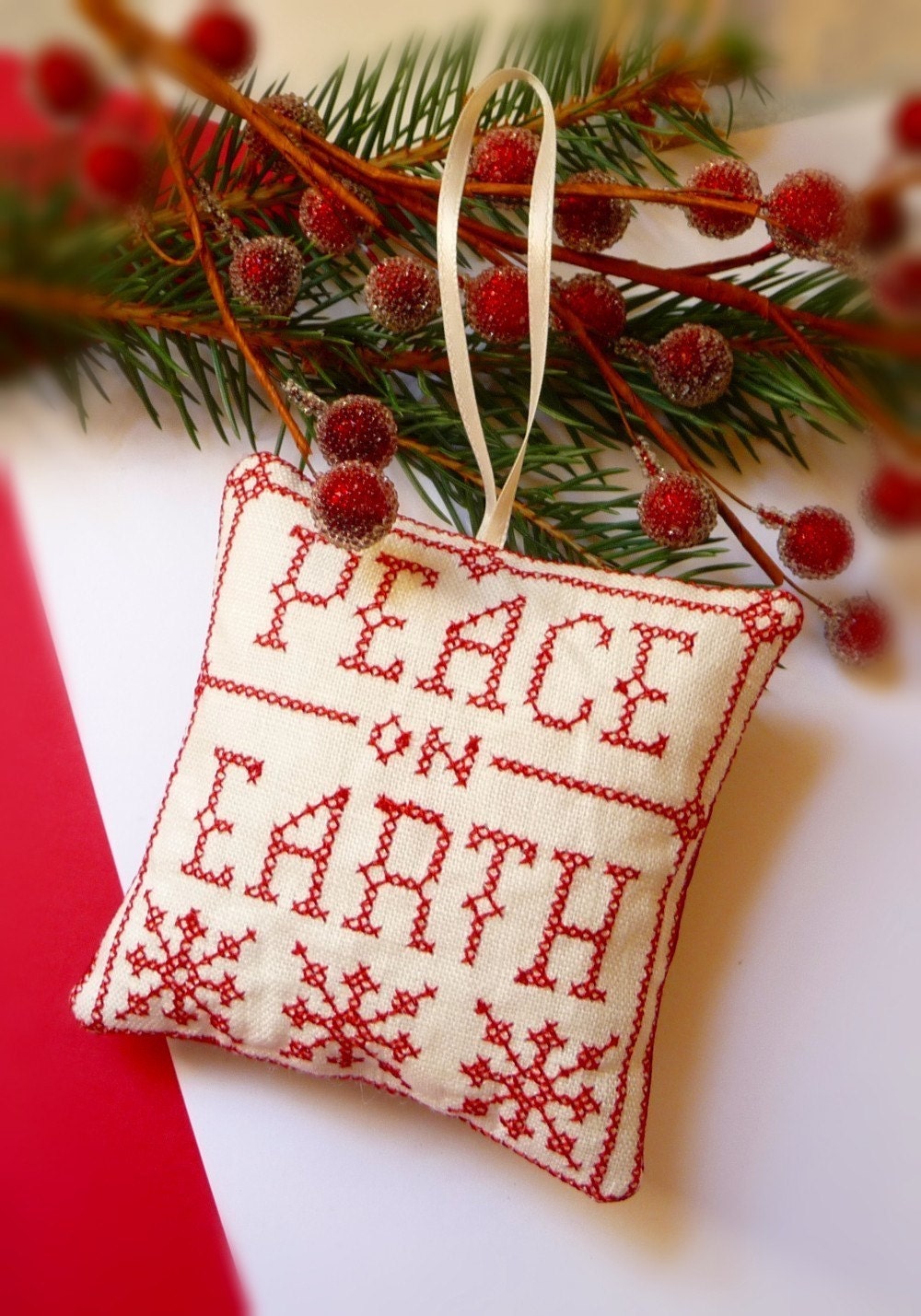 Peace On Earth Folk Art Christmas Ornament