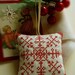 Embroidered Redwork Snowflake Nordic Christmas Folkart Ornament
