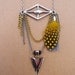 30% OFF COUPON SALE - Shields & Arrows.  Arrowhead, Chain and Feather Statement Necklace