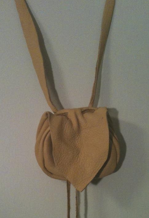 Leather Elk Belt Pouch Bag, SCA, LARP, Reenactment, Fairy, Native American, Pioneer, Pirate