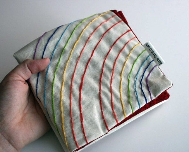 Double rainbow pillow cover