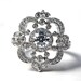 DUCHESS - 14k white gold - Floral - Round Diamond Engagement Ring or RIGHT Hand Ring - Weddings- Brides - Luxury - Bp0012