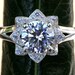 CERTIFIED - UNIQUE Flower Rose Diamond Engagement or Right Hand Ring - 2.00 carat - Plain band - fL02
