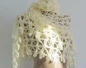 SUPER SALE Handmade Ivory Anatolia Mohair Shawl
