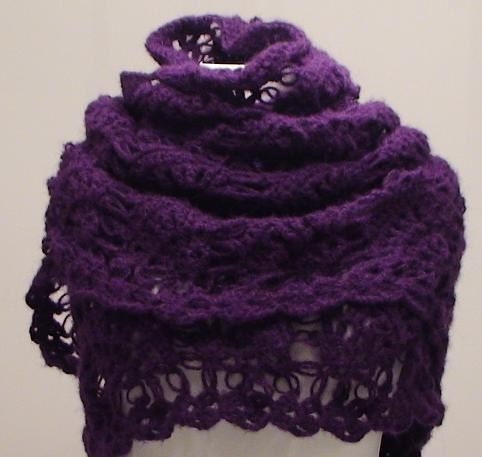 SUPER SALE Handmade Purple Mohair Warm Shawl