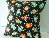 Retro Space Robots pillow / cushion cover for Boys