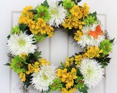 Garden of Delight Floral Spring Door Wreath // Summer Door Wreath //  Srping Wreath for the Door // Summer Weath // Spring Deco Mesh Wreath