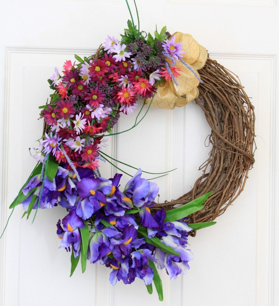 Eternal Summer Grapevine Floral Wreath // Summer Wreath // Spring Wreath // Summer Wreaths for Door