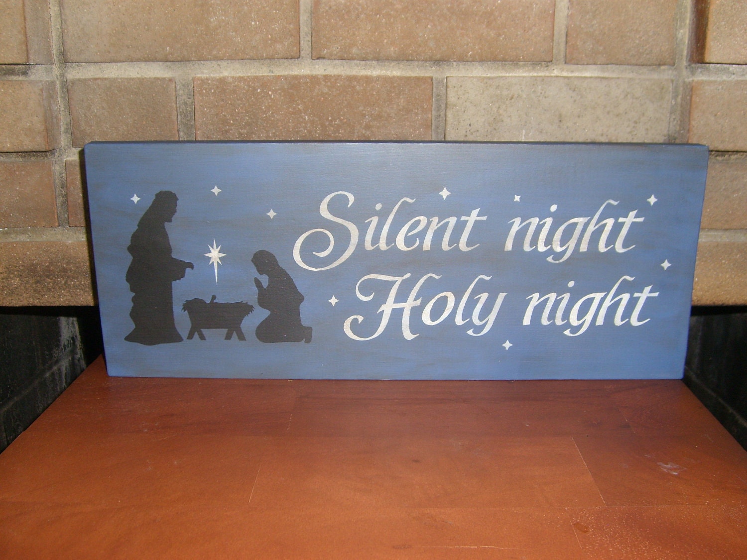 ChRiStMaS HoLiDaY PriMiTiVe WooD SiGn, HaNdPaiNteD NaTiViTy, HoMe DeCoR and OrNaMeNt